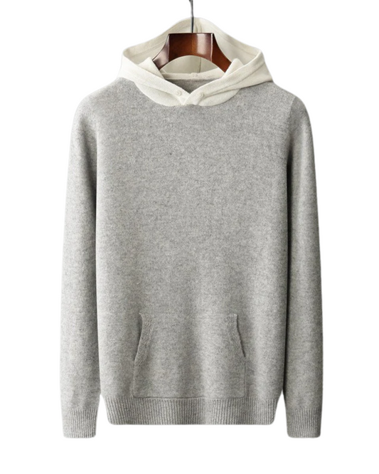 Felpa con Cappuccio in Lana Merino Nova
