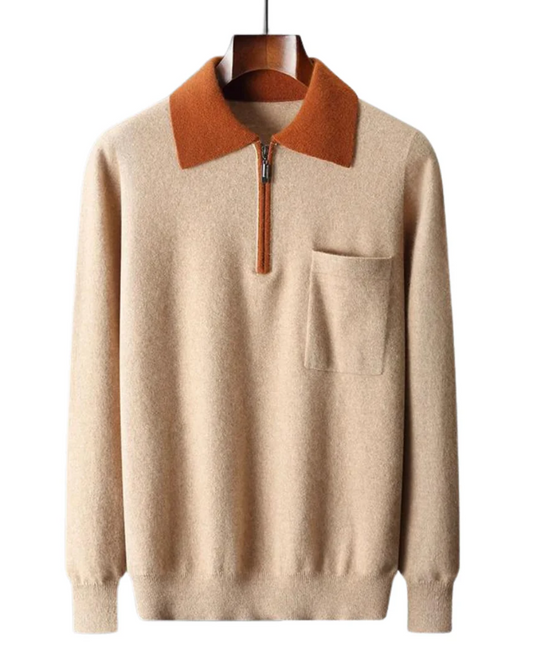 Polo Zip-Up in Cashmere Castelle