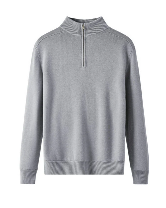 Maglione Zip in Lana Merino Capri