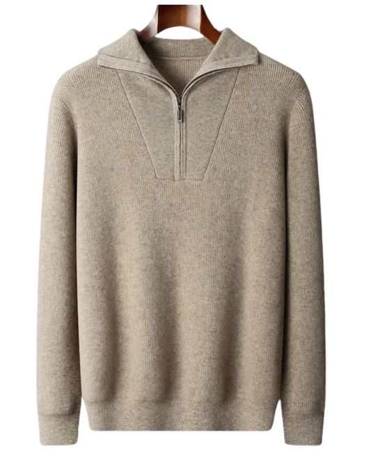Maglione Portofino in Cashmere con Mezza Zip
