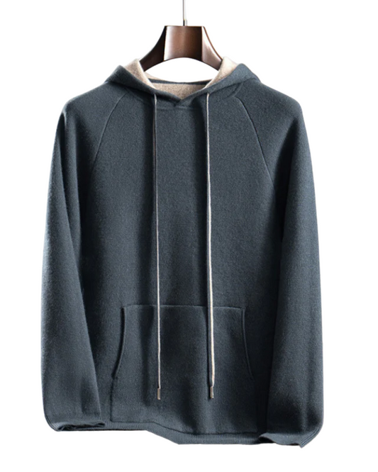 Felpa con Cappuccio in Cashmere Atlas