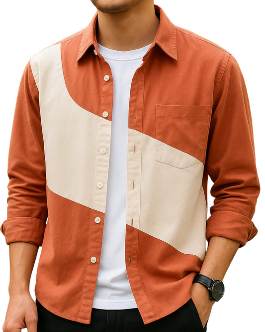 Camicia Bicolore in Cotone
